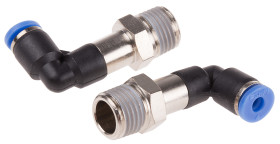 Złączka pneumatyczna R 1/4 męskie Wciskane 4 mm RS PRO Adapter gwintowany kolankowy R 1/4 męskie