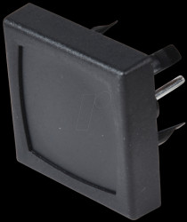 1241.1100.7097 Pushbutton, front mounting, 1-pin, square, black
