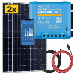 Zestaw do kampera - panel sztywny 2x175W, regulator ładowania MPPT