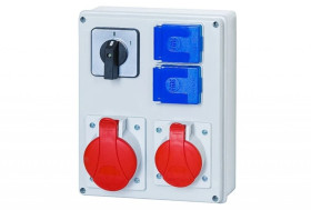 Rozdzielnica budowlana FLORENCJA 1x5P 16A 1x5P 32A 2x2P+Z przełącznik 0-1 ITALINE ITA00120 ELIT50530