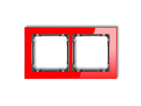 DECO Ramka 2 podwójna uniwersalna - efekt szkła (ramka: czerwona: spód: grafitowy) czerwony 17-11-DRS-2 KARLIK