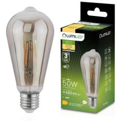 Żarówka LED EDISON E27 ST64 6W = 50W 420lm 2200K Ciepła 360 Filament LUMILED Smokey