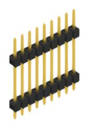 Pin header, 9 pole, pitch 2.54 mm, straight, black, 10056710