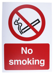 Znak zakazu Sztywny plastik PP Czarny/czerwony/biały Zakaz palenia, No Smoking, Angielski Nie Znak