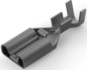 Uninsulated flat plug sleeve, 6.35 x 0.81 mm, 0.82 to 2.08 mm², AWG 18 to 14, brass, tin-plated, 175023-1