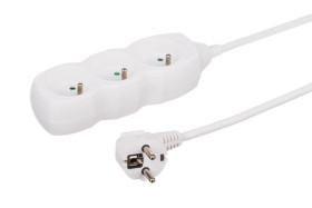 Przedłużacz 3-gniazdowy, 1,5m biały, 3x1,0mm OWY 34315