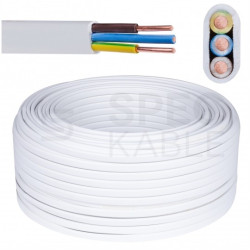 Kabel instalacyjny płaski YDYp 3x1,5mm2 biały 450/750V drut Elektrokabel krążek 100m
