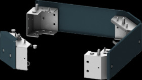 Base corners, with cover, sheet steel, (W x H x D) 400 x 100 x 400 mm, blue green, for corner field, 8PQ1010-0BA04