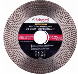 Tarcza diamentowa 125mm do cięcia szlifowania gresu kąt 45st PRO XC SCHMITH