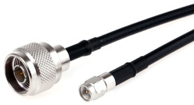 Kabel koncentryczny złącze A N Type złacze B SMA długość 1m typ kabla RG58 Z zakończeniem