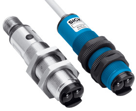 Czujniki fotoelektryczne Retrorefleksyjny cylindryczny SICK NPN zakres 3,7 m LED