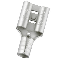 Konektor płaski Żeński 0.8 x 6.35mm 1.5 → 2.5 mm², 16 → 14 AWG długość 15.2mm Izolacja: Nieizolowane Cyna