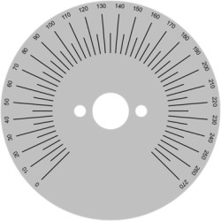 Scale disc, Ø 61 mm, 0-270, 270°, for shafts to 10 mm, 060.40.271