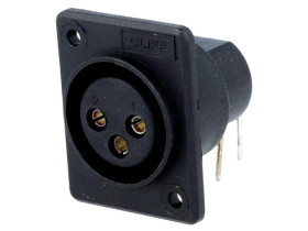 Gniazdo XLR żeńskie -PIN 3 kątowe 90 na panel przykręcany XACF-PC () CP300151