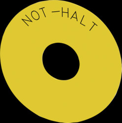 Label, for emergency stop pushbutton, 3SU1900-0BC31-0AT0