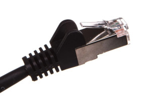 Kabel krosowy patchcord F/UTP kat.5e CCA czarny 1m 68655