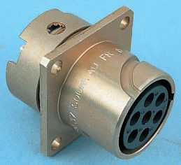 Złącze wielostykowe przemysłowe 12-pinowe, panelowe Gniazdo Souriau Sunbank by Eaton