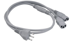 Kabel zasilający 3 Core Polichlorek winylu PVC Sheath Szary, 250 V
