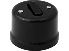 Łącznik pojedynczy natynkowy Retro ceramic 10A-250V~, czarny