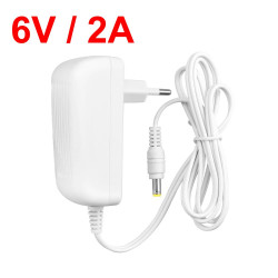 Zasilacz wtyczkowy sieciowy 6V / 2A 2,1/5,5 (BIAŁY)