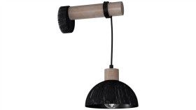 Kinkiet Erik Sawn Black/Patinated Wood 1Xe27 Mlp7638 Milagro