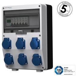 Rozdzielnica budowlana z licznikiem 1F Siemens pTD-S 6x230V gniazda Menneks Schuko Doktorvolt DV-4814-D