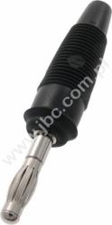 LAS 30 SW Wtyk izolowane 4mm, elastyczna odgiętka, przyłącze lutowane, 32A, czarny, Hirschmann, 972518100, LAS30SW