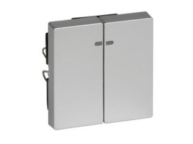 MERTEN SYSTEM M Klawisz podwójny z okienkiem sygnalizacyjnym aluminiowy MTN3420-0460 SCHNEIDER ELECTRIC