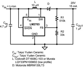 Micropower Step-Up DC/DC Converter with 350mA Peak Current Limit