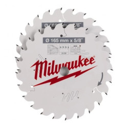 Zestaw tarcz do drewna 165 x 5/8 mm 24 + 24 zęby 2 szt. TWIN PACK do ręcznych pił tarczowych MILWAUKEE