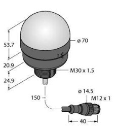 Lampa okrągła Turck K70LGYRPQP światło ciągłe