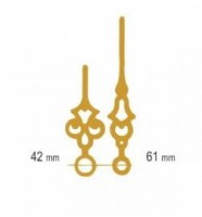 UM213.04G Komplet wskazówek ażurowych: godzinowa 42mm, minutowa 61mm - ozdobne złote