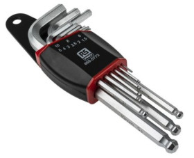 Zestaw kluczy imbusowych, 1,5 2 2,5 3 4 5 6 8 10 mm Jednostki metryczne, 9 szt. 1.5mm Końcówka kulkowa, typu L,