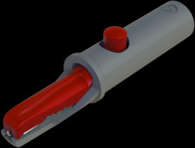 Alligator clip, red, max. 6 mm, L 53 mm, CAT O, socket 4 mm, 930126101