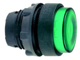 Główka przyc. wyst. ziel. podśw. O22 push-push zing. LED ZB5AH33
