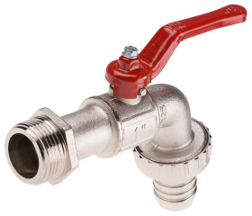 Kran zewnętrzny, Mosiądz, BSP 1 cal, 21 barów, śr. wew. węża: 15mm