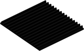 Extruded heatsink, (L x W x H) 150 x 159 x 10 mm, 3.6 to 1.7 K/W, black anodized, 10019011