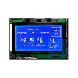 WYŚWIETLACZ GRAFICZNY LCD 240x128S W/B - T6963C GENERATOR ZNAKÓW