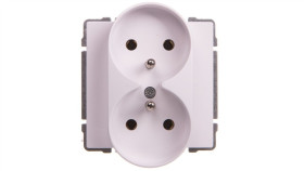 Kos66 Gniazdo Podwójne Z/U Białe 660449