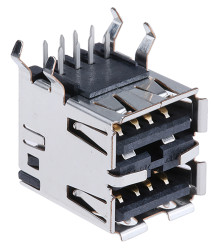 Złącze USB A Przewlekany Żeński 2.0 2-portowe