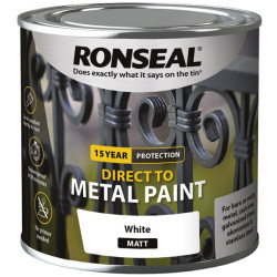 Ronseal 39184 Direct to Metal Paint White Matt 250ml
