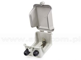 Skrzynka rozdzielcza na 10 par, jedna łączówka LSA, zamykana na klucz, zewnętrzna