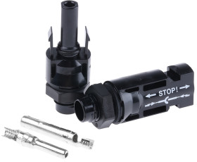 Złącze MC4 Żeńskie, męskie Gniazdo 17A 1 kV, Montaż na panelu 1.5 → 2.5mm², M12