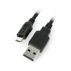 Przewód microUSB z włącznikiem On/Off czarny - 1m