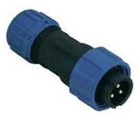 SPP2110-3WW Wtyk 3 pin na kabel (7-12mm) okrągły, zakręcany, wodoodporny - gwint wewnętrzny