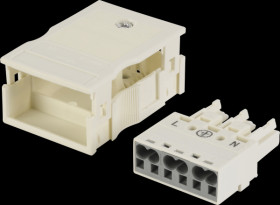 770-123 WINSTA® MIDI socket, 3-pin, with strain relief housing