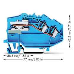 WAGO 781-643 2-conductor N-disconnect Terminal Block Blue