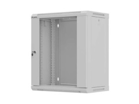 Szafa instalacyjna rack wisząca 19 12u 540x350 szara drzwi przeszklone lanberg (flat pack) WF03-5312-10S