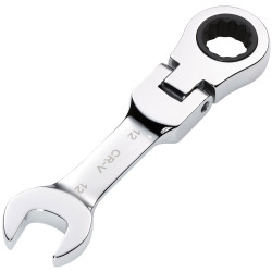 Draper 27968 HI-TORQ&#xAE; Metric Stubby Flexi Head Ratchet Spanner 12mm