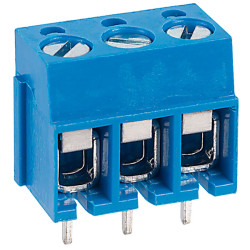 TruConnect 3-Way 20A End Stack Terminal Block 5mm Blue